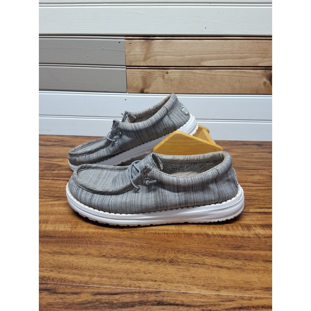 Hey Dude Wally Youth Blend Linen Stone Boys YT6 Boating Beach Travel School